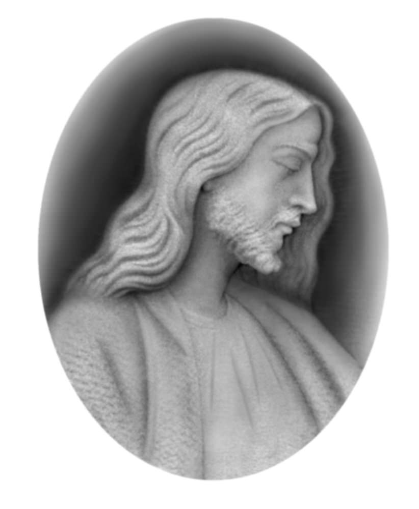 Рельефное изображение Христа 3D в градациях серого