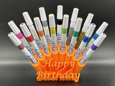 Happy Birthday_Pen Holder 3D Printer Model