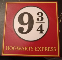 Platform 9 3/4 Sign 3D Printer Model