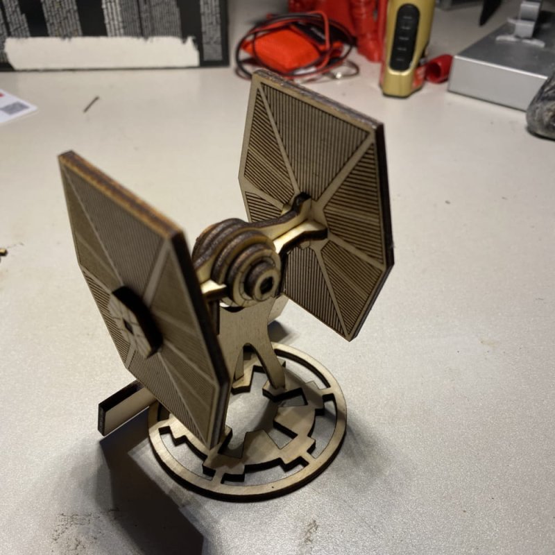 Laser Cut Mini TIE Fighter Free Vector