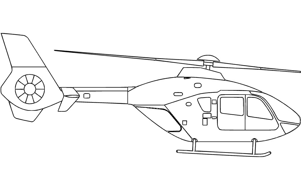हेलीकाप्टर सिल्हूट dxf फ़ाइल