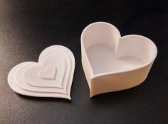 Heart Box Container With Lid 3D Printer Model