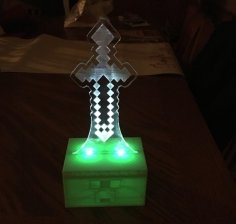 Laser Cut Minecraft Night Light