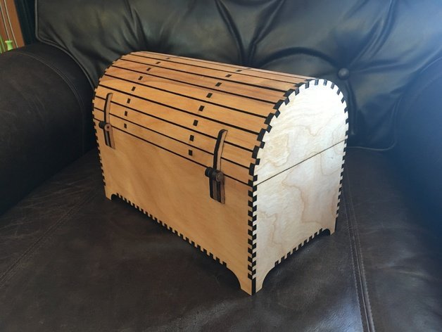 Laser Cut Treasure Chest With Hasp