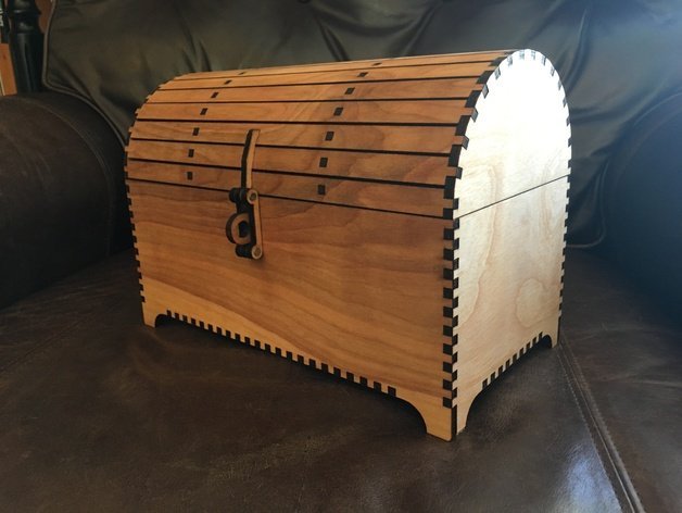 Laser Cut Treasure Chest With Hasp