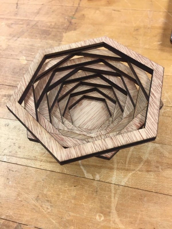 Laser Cut Hexagonal Bowl