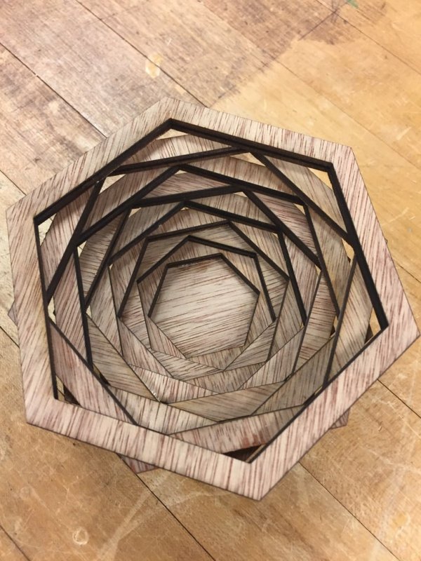 Laser Cut Hexagonal Bowl