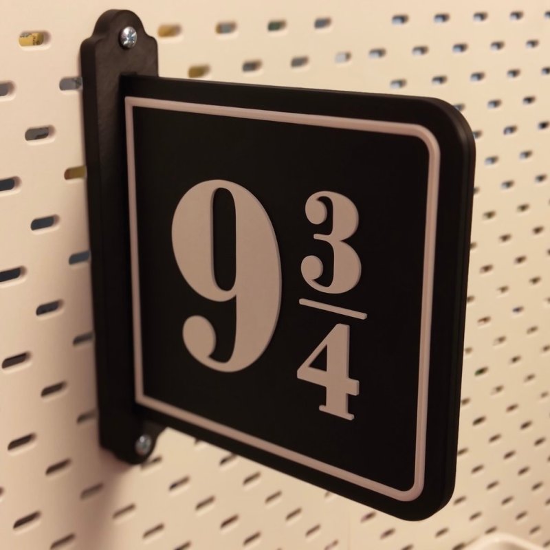 Harry Potter 9 3/4 Train Platform Sign – Ikea Skadis Compatible 3D ...