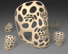 Polygon Mask – Voronoi Style (single Walled, Thicker And Flat Bottom) 3D Printer Model