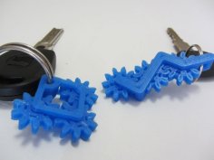 Keychain With Rotateable Gears 3D Printer Model