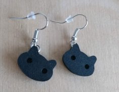 Cookie Cat Earrings Or Keychain 3D Printer Model