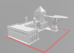 Gothic Commercial Building (6mm/Epic Scale/40K) 3D Printer Model