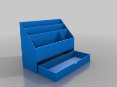 Desk Organizer With Drawer And Pen, Pencil, Scissor, And Marker Holder 3D Printer Model