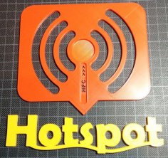 WiFi / Hotspot Sign With NFC Tag 3D Printer Model