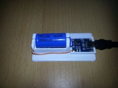 CR123A / 16340 Lithium Cell Charger Using TP4056 3D Printer Model