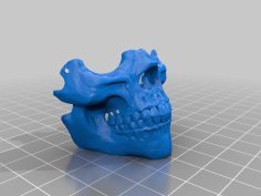 Half Mask Skull 3D Printer Model