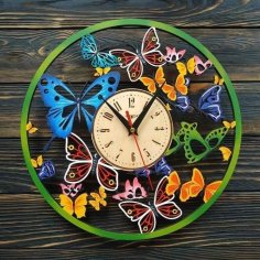 Laser Cut Butterfly Clock