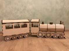 Drewniane opakowanie na prezent-lokomotywa 3d puzzle