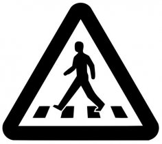 Pedestrian Crossing Sign dxf File