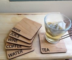 Coaster Template For Laser Cutting Free Vector