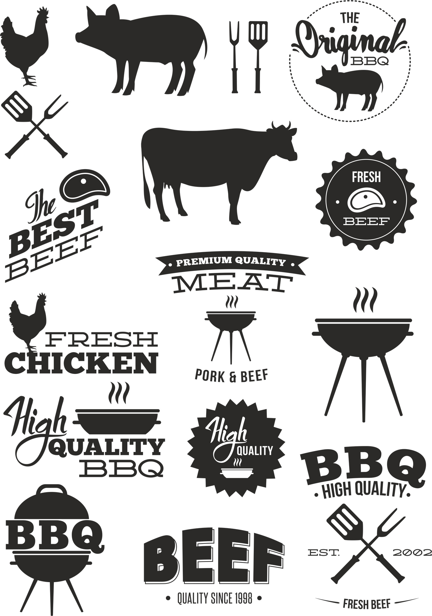 Download BBQ Vector Set Free Vector cdr Download - 3axis.co