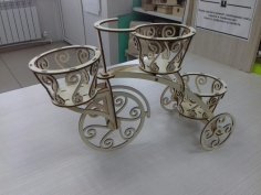 Laser Cut Tricycle Flower Stand DXF File