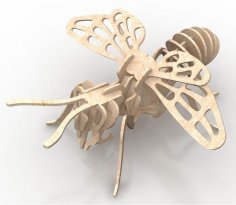 Laser Cut Bee Insect 3D Puzzle DXF File