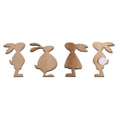 Laser Cut Wooden Easter Rabbit Standing Bunny Wood Craft Ornaments Free Vector