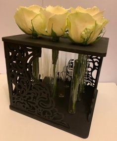 Lasergeschnittene Schreibtisch-Glas-Pflanzgefäß-Blumenvase