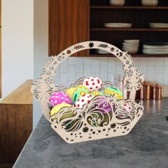 Laser Cut Easter Egg Basket Template Free Vector