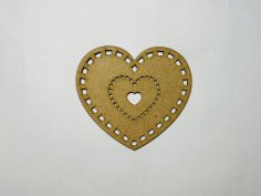 Laser Cut Fancy Heart Wood Cutout Shape Blank Free Vector