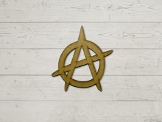 Laser Cut Unfinished Wood Anarchy Symbol Cutout Free Vector