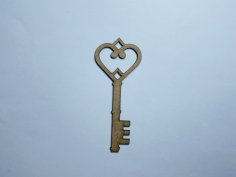 Laser Cut Wood Heart Key Craft Shape Cutout Free Vector