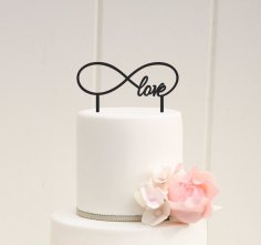 Plantilla de adorno de pastel de boda con corte láser Infinity Love Cake Topper