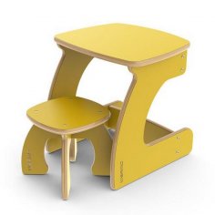 Laser Cut Kids Study Desk And Chair Free Vector