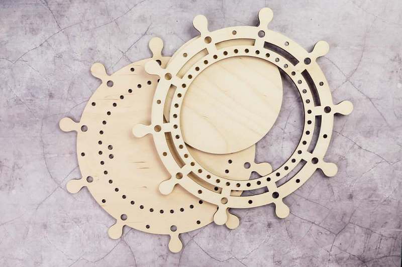 Laser Cut Nautical Ship Wheel Frame Wall Decor Free Vector