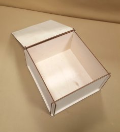 Caja de almacenamiento de madera cortada con láser con tapa