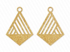 Laser Cut Geometric Cross Shaped Earring Design Free Vector