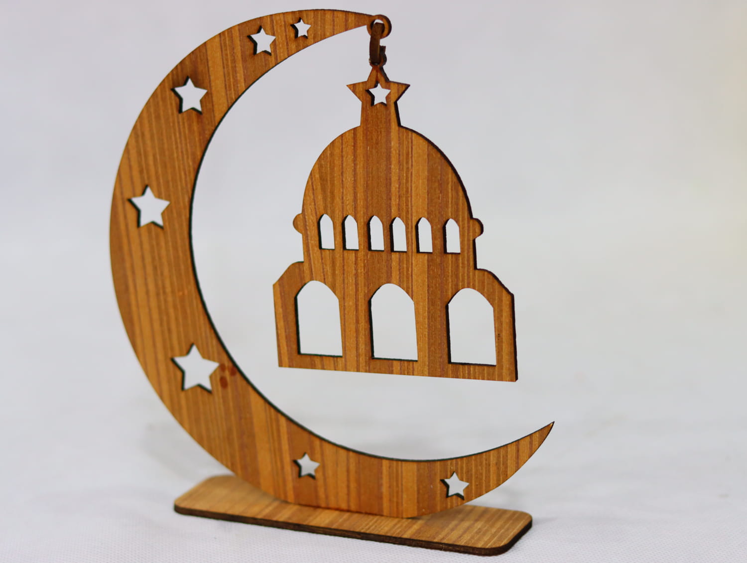 Laser Cut Crescent With Mosque Islamic Decorative Stand Free Vector