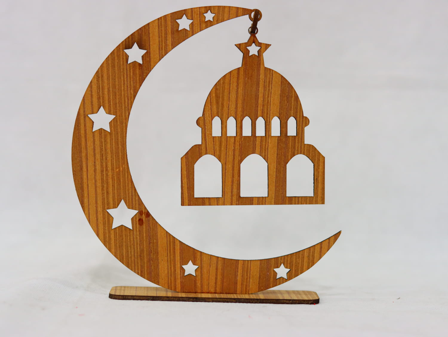 Laser Cut Crescent With Mosque Islamic Decorative Stand Free Vector