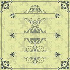 Conjunto de marco caligráfico decorativo
