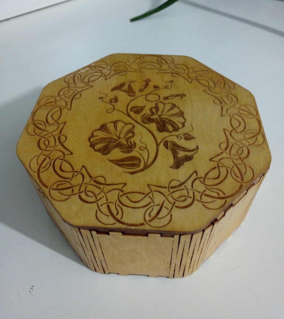 Laser Cut Octagon Wooden Box DXF File