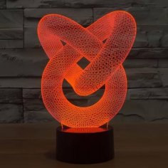 Lampe à illusion 3D avec nœud d'amour découpé au laser