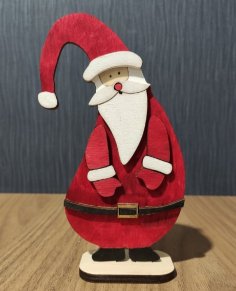 Laserowo wycinany stojący świąteczny gnom Świętego Mikołaja
