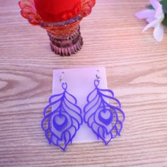 Laser Cut Women Fashion Flower Petals Pendant Drop Earrings DXF File