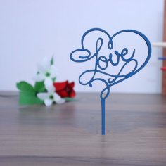 Laser Cut Love Cake Topper Wedding Valentines Celebration Decor Free Vector