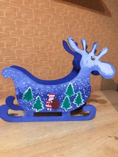 Laser Cut Deer Candy Dish Sleigh Candy Bowl Christmas Table Decoration