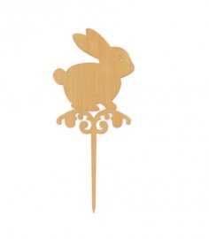 Laser Cut Easter Bunny Topper Plywood Free Vector