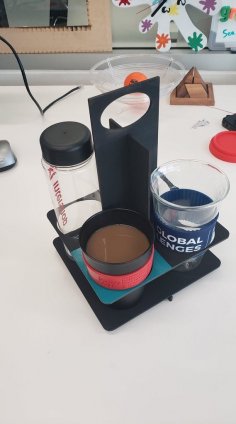 Boîte à café 4 tasses découpée au laser 3mm