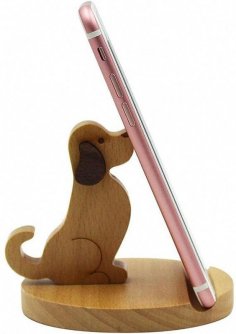 Держатель для мобильного телефона с лазерной резкой и подставкой для щенка